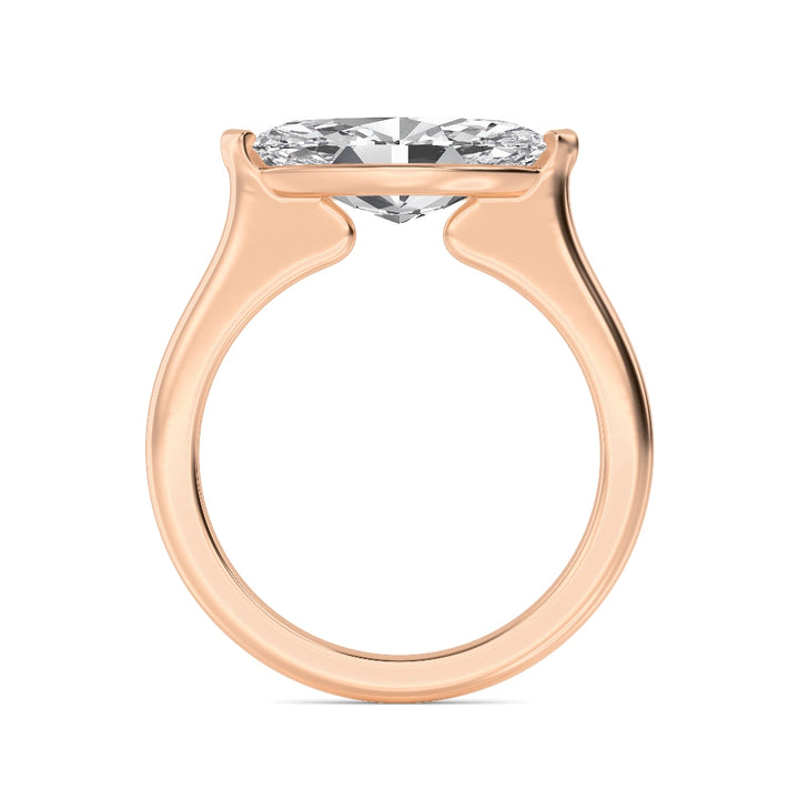 IGI Graded 3.00ct Marquise Cut Lab-Grown Diamond Solitaire East-West Engagement Ring in 14k Rose Gold