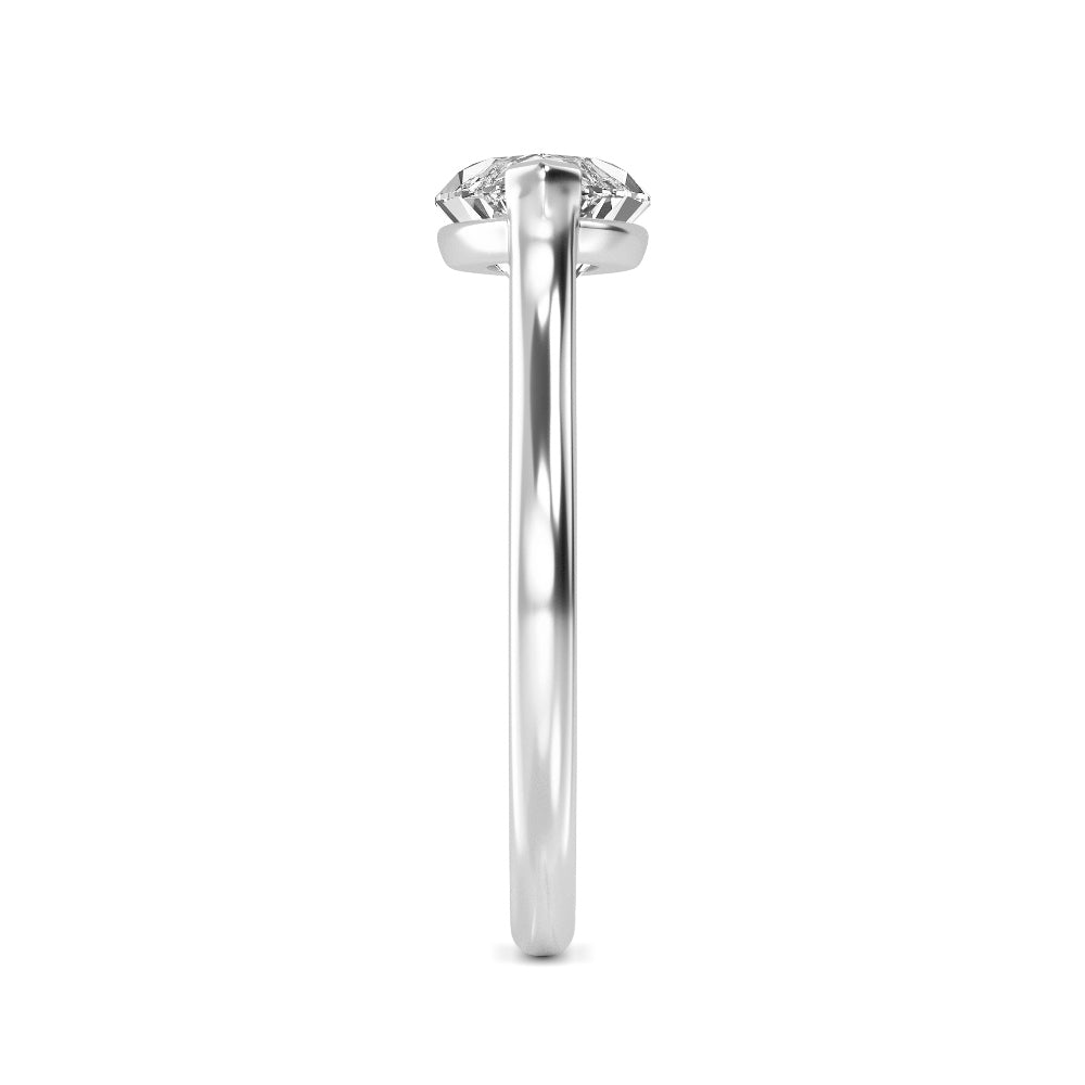 IGI Graded 3.00ct Marquise Cut Lab-Grown Diamond Solitaire East-West Engagement Ring in 14k White Gold