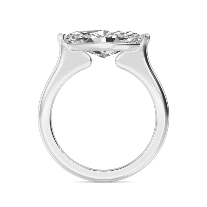 IGI Graded 3.00ct Marquise Cut Lab-Grown Diamond Solitaire East-West Engagement Ring in 14k White Gold