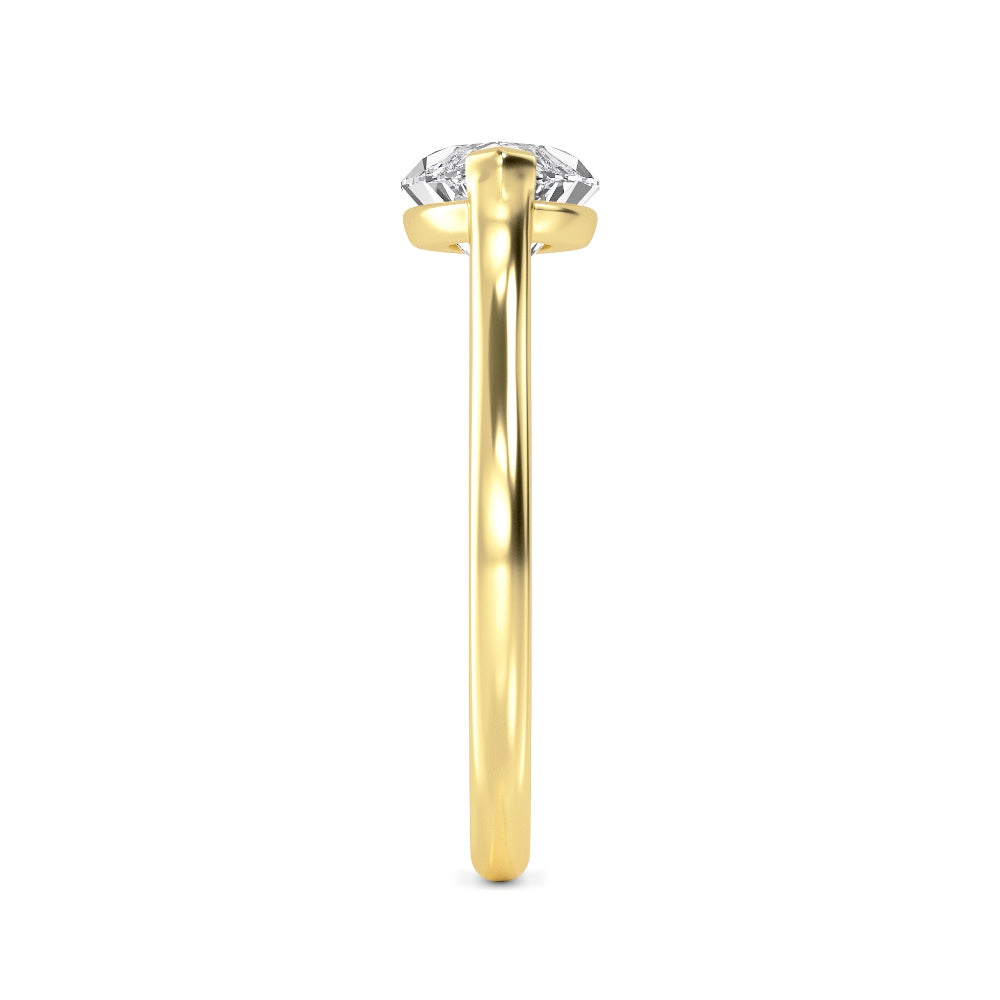 IGI Graded 3.00ct Marquise Cut Lab-Grown Diamond Solitaire East-West Engagement Ring in 14k Yellow Gold