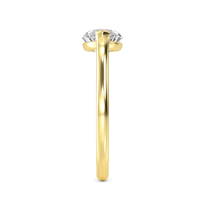 IGI Graded 3.00ct Marquise Cut Lab-Grown Diamond Solitaire East-West Engagement Ring in 14k Yellow Gold