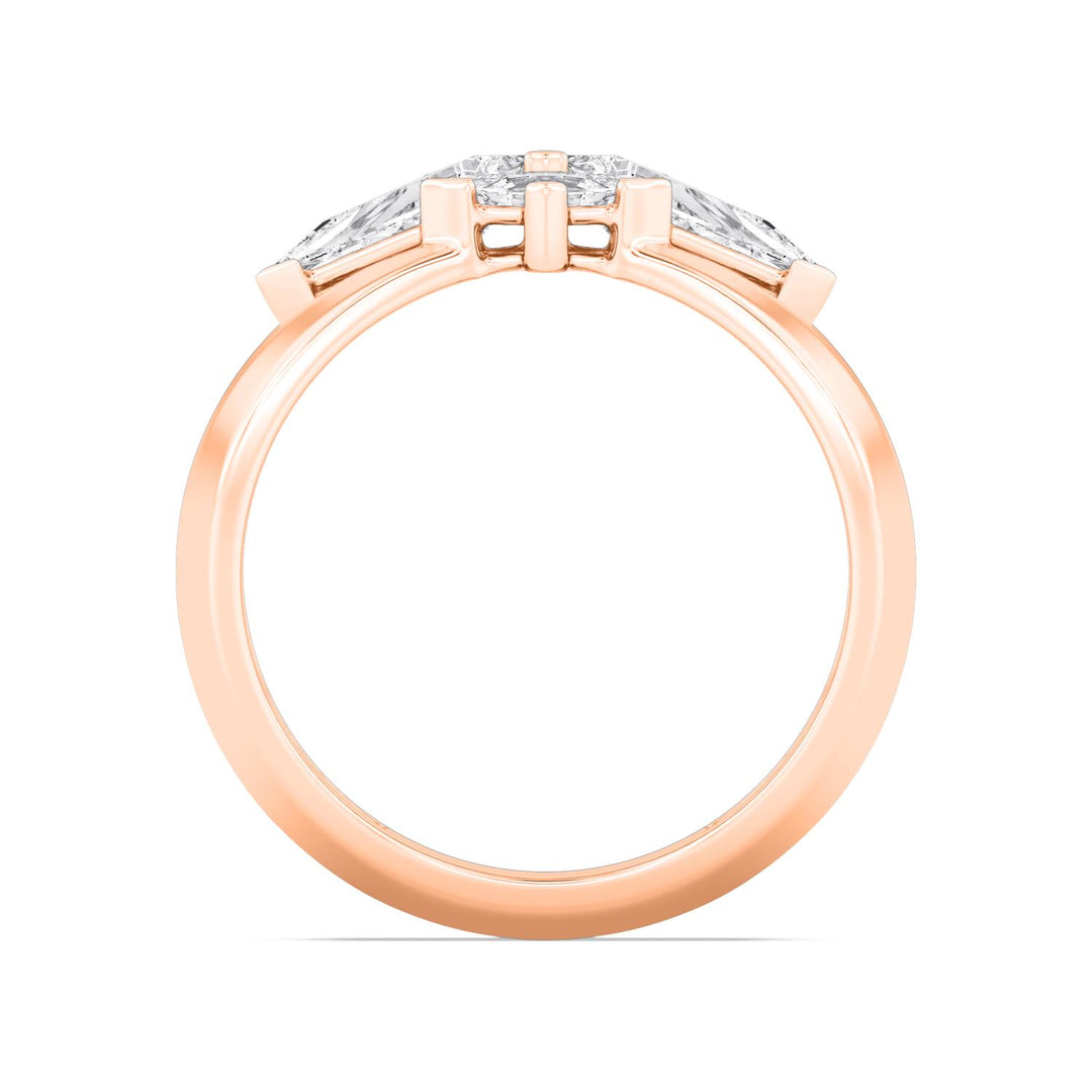 0.96ctw Lozenge & Kite Shaped Lab-Grown Diamond Cocktail Ring in 14k Rose Gold