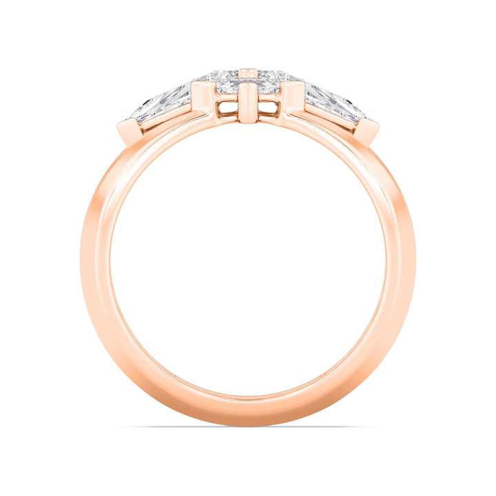 0.96ctw Lozenge & Kite Shaped Lab-Grown Diamond Cocktail Ring in 14k Rose Gold
