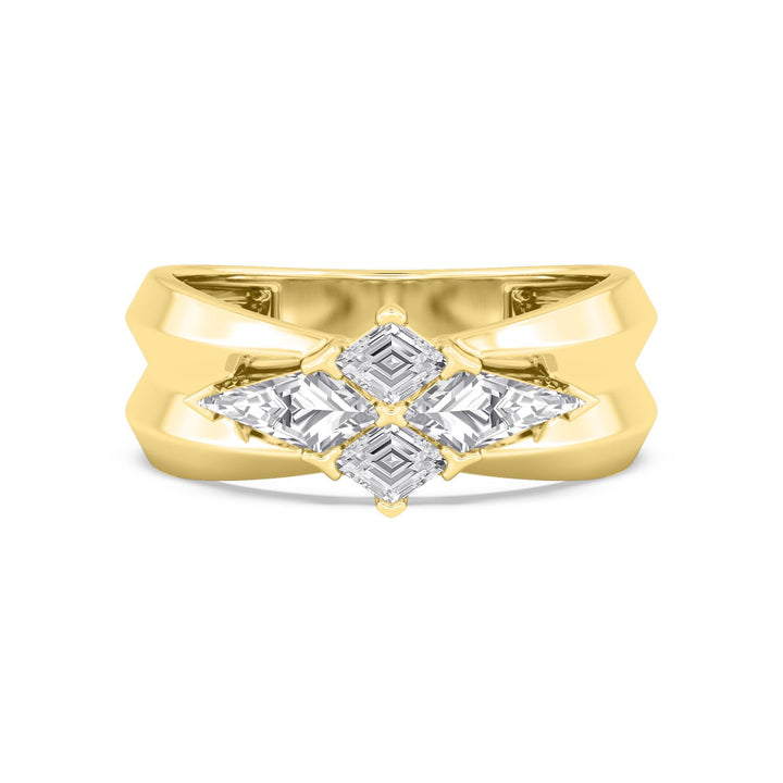 0.96ctw Lozenge & Kite Shaped Lab-Grown Diamond Cocktail Ring in 14k Yellow Gold