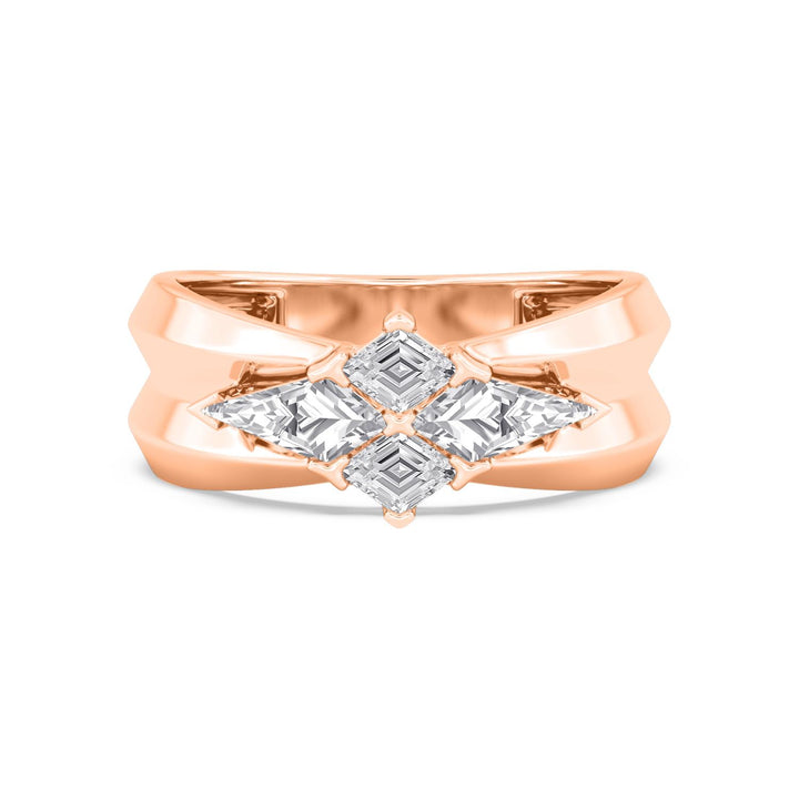 0.96ctw Lozenge & Kite Shaped Lab-Grown Diamond Cocktail Ring in 14k Rose Gold
