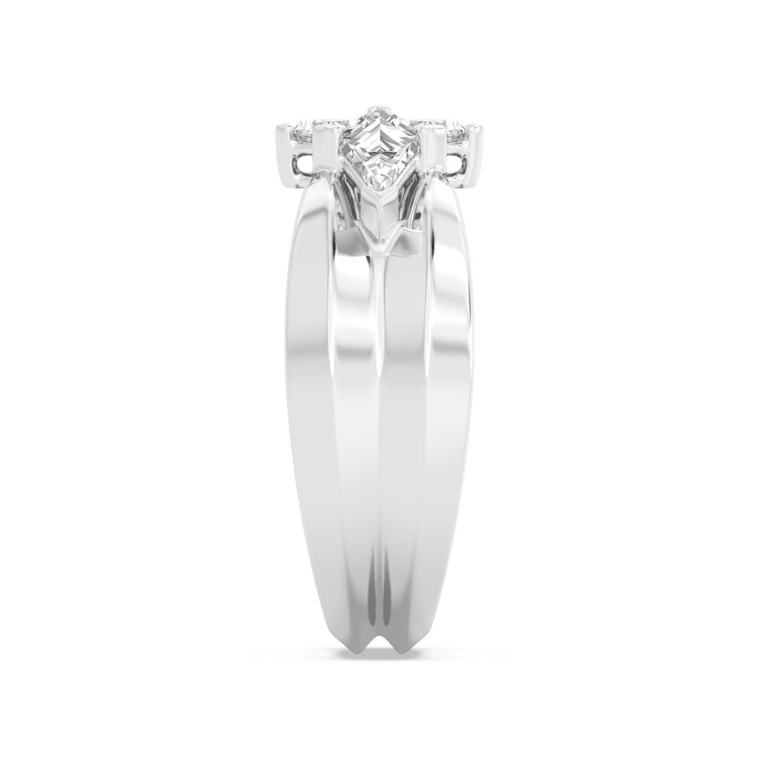 0.96ctw Lozenge & Kite Shaped Lab-Grown Diamond Cocktail Ring in 14k White Gold