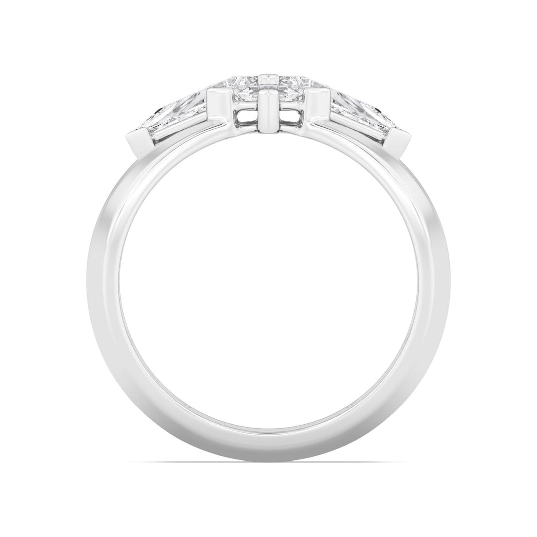 0.96ctw Lozenge & Kite Shaped Lab-Grown Diamond Cocktail Ring in 14k White Gold