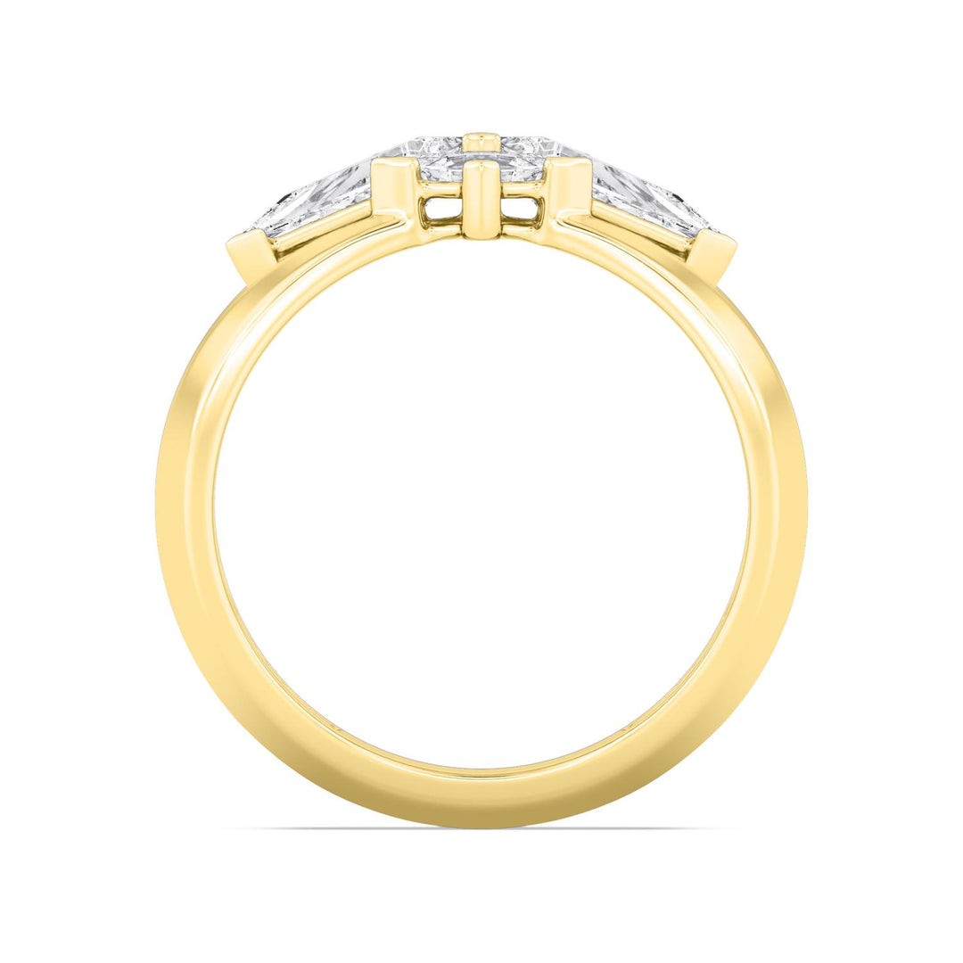 0.96ctw Lozenge & Kite Shaped Lab-Grown Diamond Cocktail Ring in 14k Yellow Gold