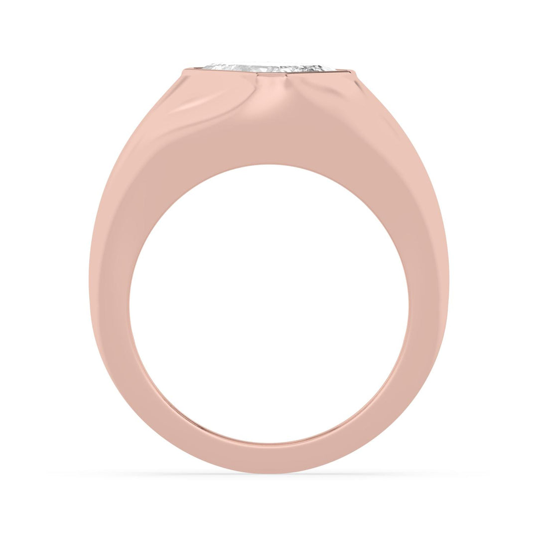IGI Graded 2.50ct Emerald Cut Lab-Grown Diamond Diagonal Solitaire Engagement Ring 14k Rose Gold