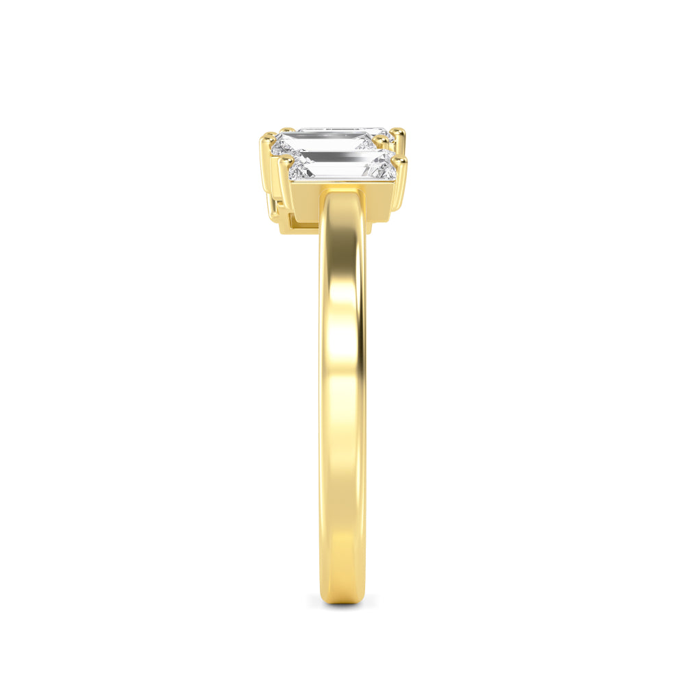 0.89ctw Baguette Cut Lab-Grown Diamond Staggered Band in 14k Yellow Gold