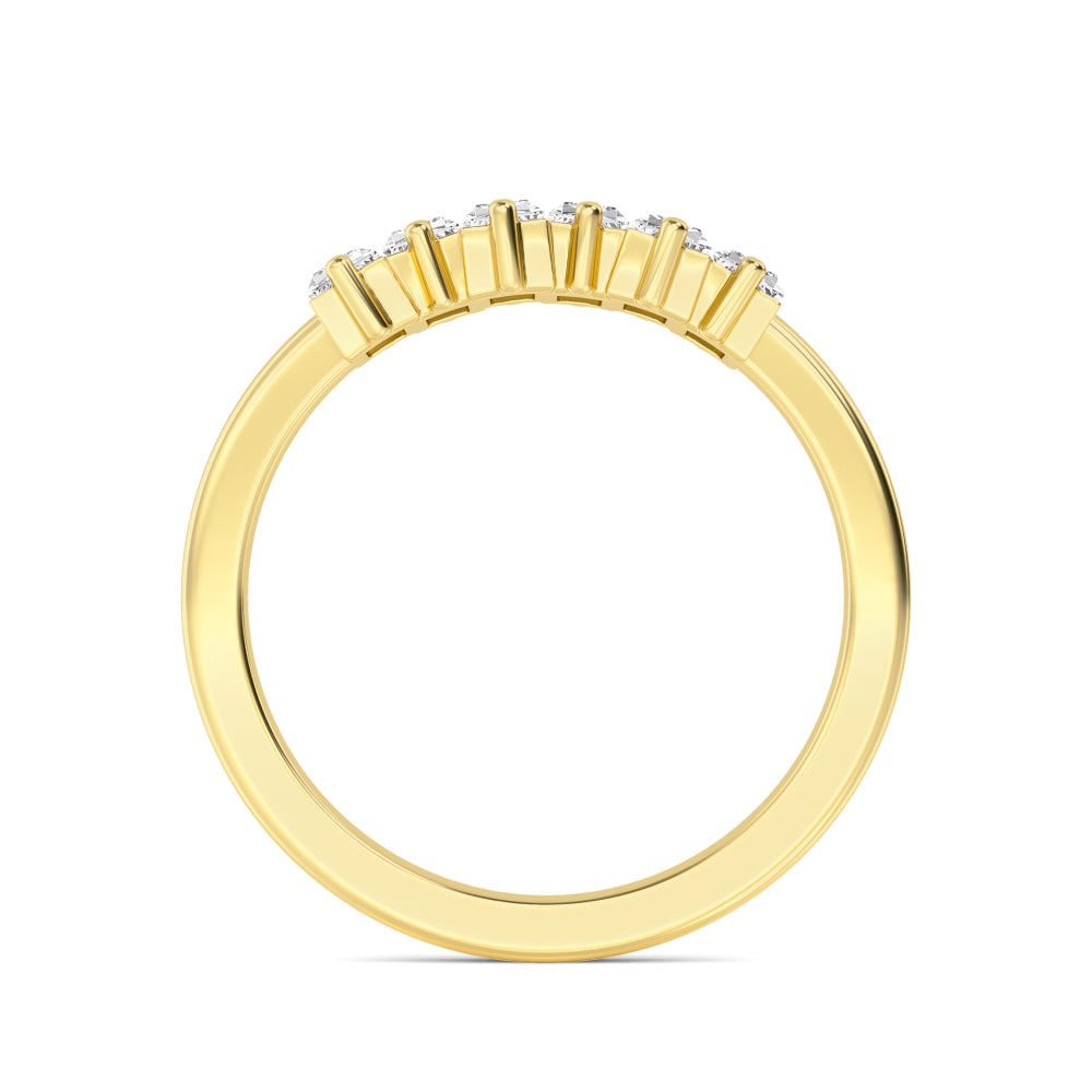 0.89ctw Baguette Cut Lab-Grown Diamond Staggered Band in 14k Yellow Gold