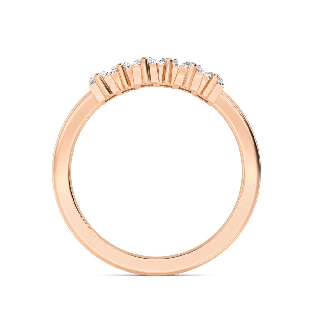 0.89ctw Baguette Cut Lab-Grown Diamond Staggered Band in 14k Rose Gold