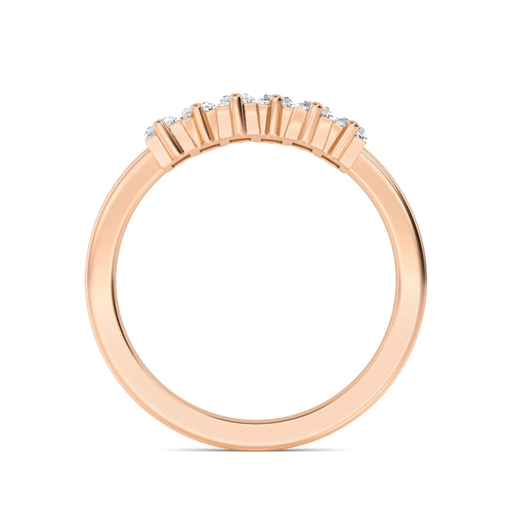 0.89ctw Baguette Cut Lab-Grown Diamond Staggered Band in 14k Rose Gold