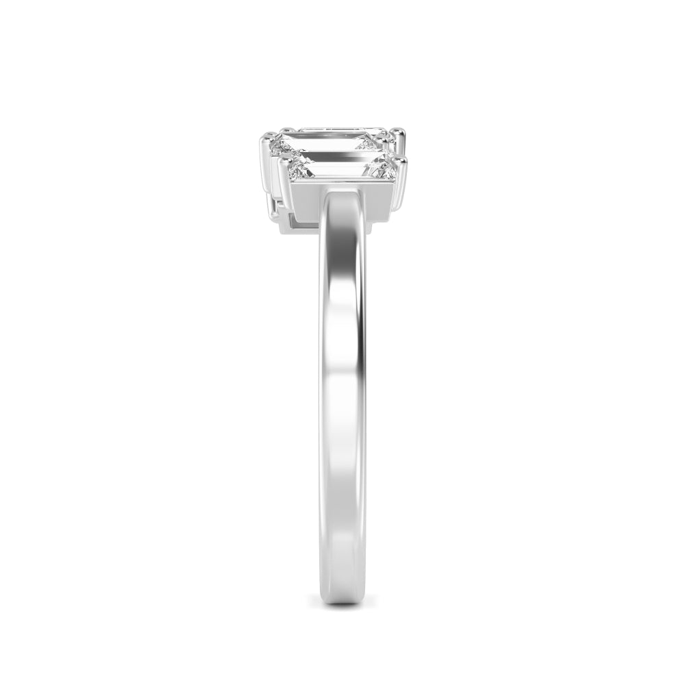 0.89ctw Baguette Cut Lab-Grown Diamond Staggered Band in 14k White Gold