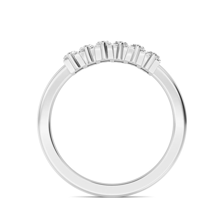0.89ctw Baguette Cut Lab-Grown Diamond Staggered Band in 14k White Gold