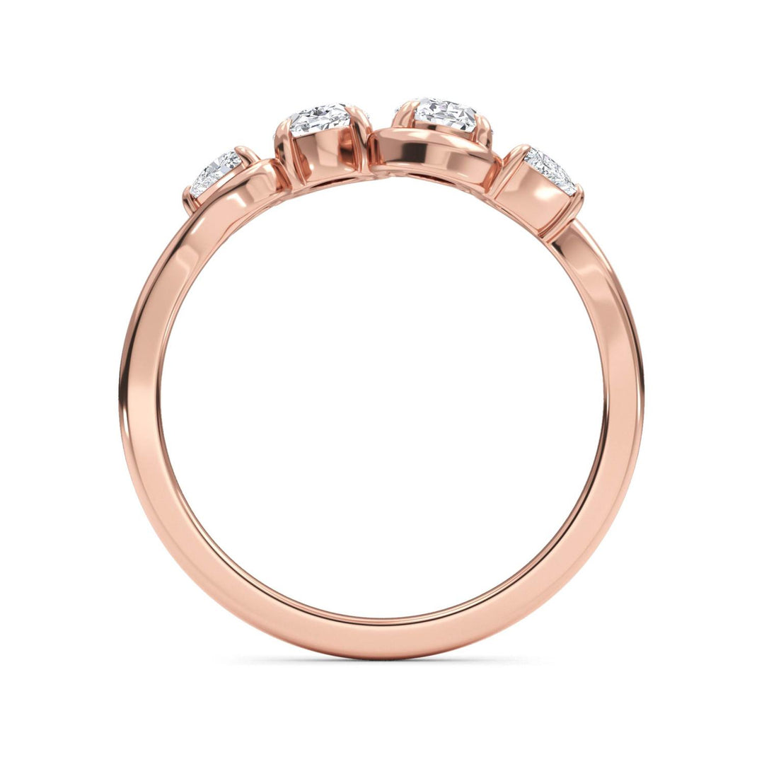 0.84ctw Oval & Trilliant Lab-Grown Diamond Cocktail Ring in 14k Rose Gold