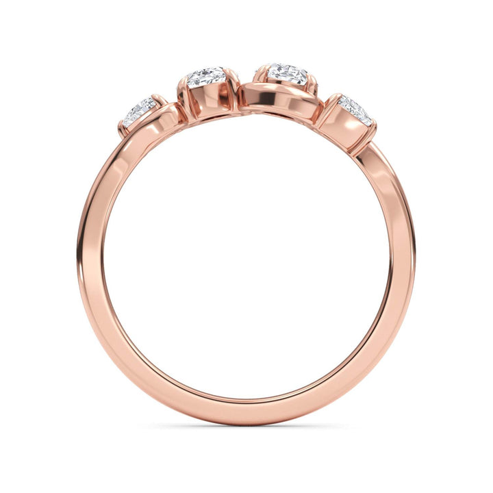 0.84ctw Oval & Trilliant Lab-Grown Diamond Cocktail Ring in 14k Rose Gold