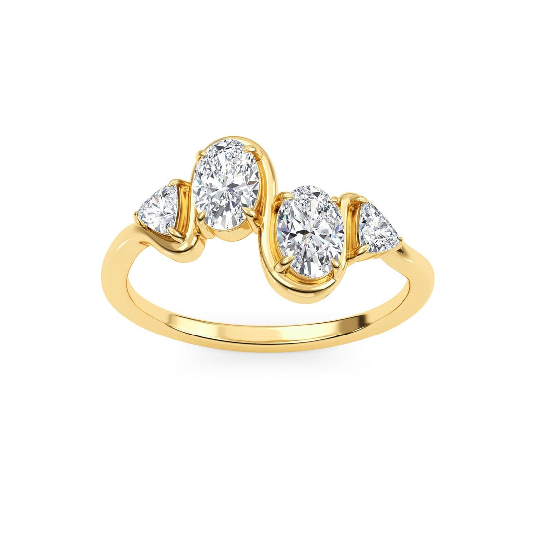 0.84ctw Oval & Trilliant Lab-Grown Diamond Cocktail Ring in 14k Yellow Gold