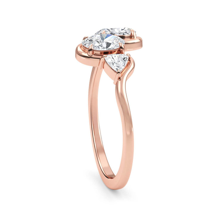 0.84ctw Oval & Trilliant Lab-Grown Diamond Cocktail Ring in 14k Rose Gold