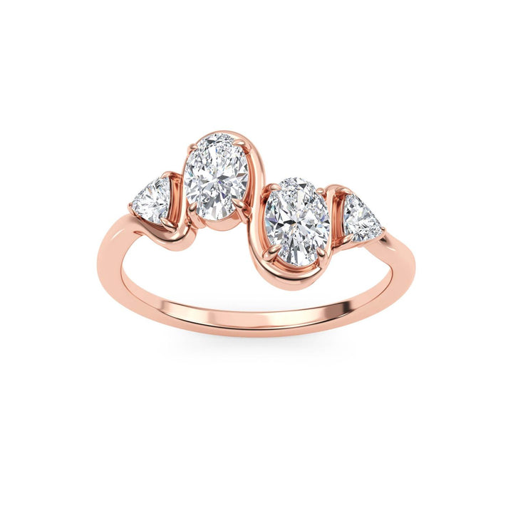 0.84ctw Oval & Trilliant Lab-Grown Diamond Cocktail Ring in 14k Rose Gold