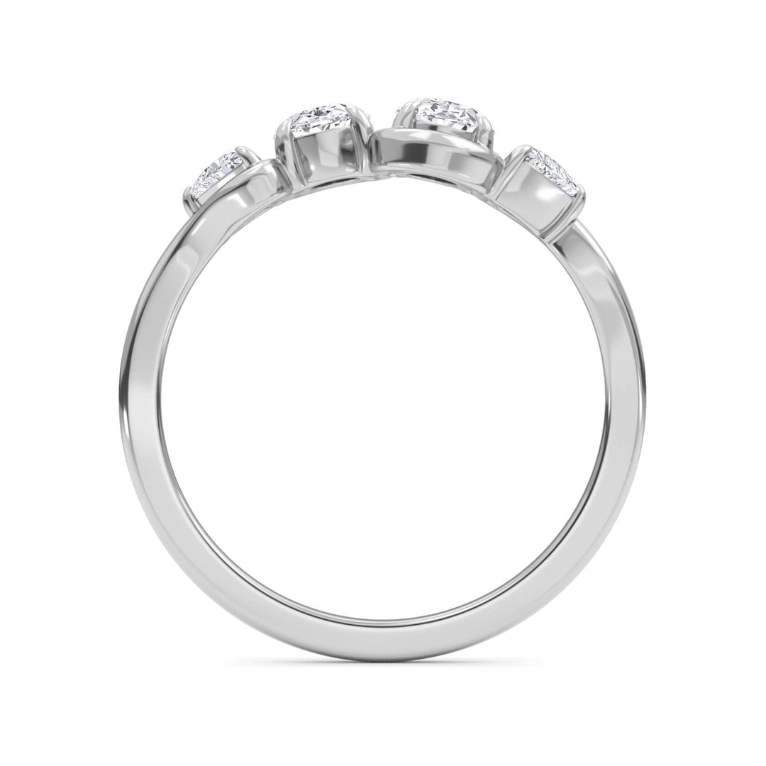 0.84ctw Oval & Trilliant Lab-Grown Diamond Cocktail Ring in 14k White Gold