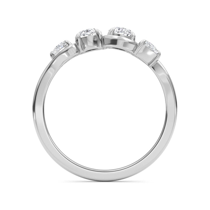0.84ctw Oval & Trilliant Lab-Grown Diamond Cocktail Ring in 14k White Gold