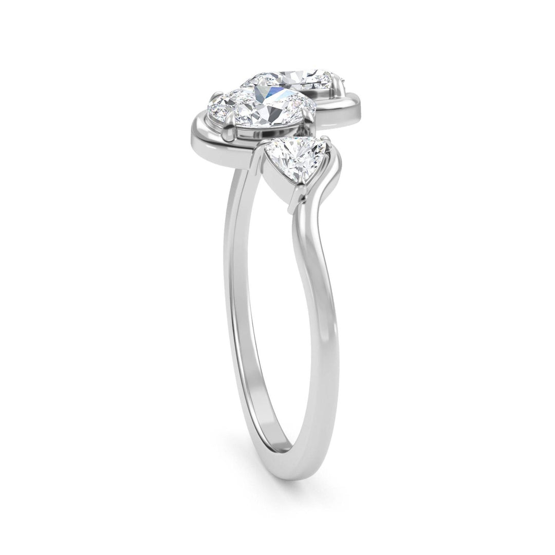 0.84ctw Oval & Trilliant Lab-Grown Diamond Cocktail Ring in 14k White Gold