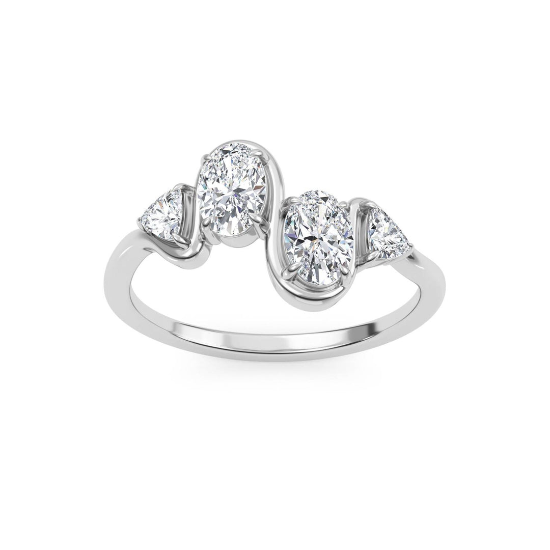 0.84ctw Oval & Trilliant Lab-Grown Diamond Cocktail Ring in 14k White Gold