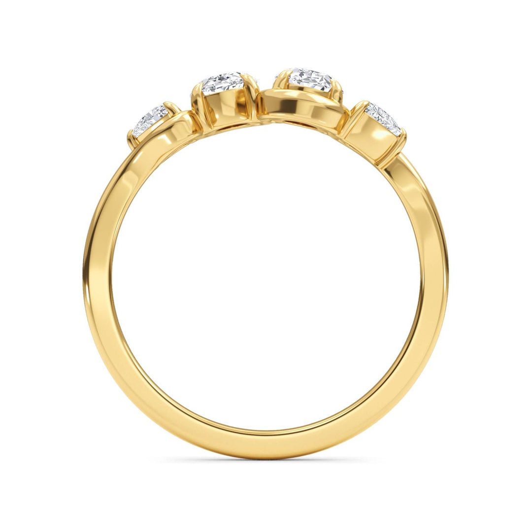 0.84ctw Oval & Trilliant Lab-Grown Diamond Cocktail Ring in 14k Yellow Gold