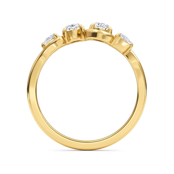 0.84ctw Oval & Trilliant Lab-Grown Diamond Cocktail Ring in 14k Yellow Gold