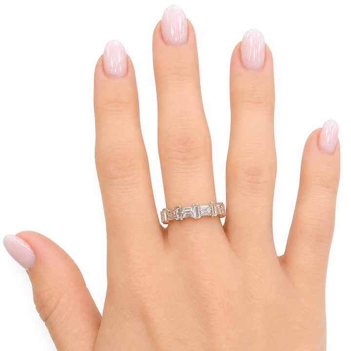 1.07ctw Baguette Cut Lab-Grown Diamond Stackable Band in 14k Yellow Gold