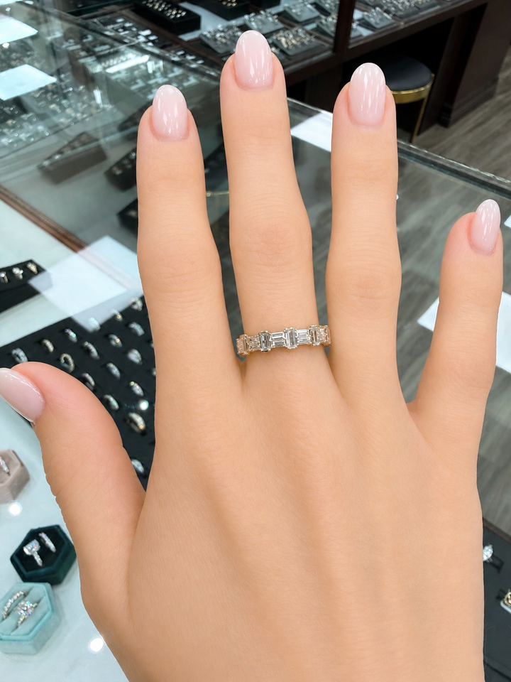 1.07ctw Baguette Cut Lab-Grown Diamond Stackable Band in 14k Gold