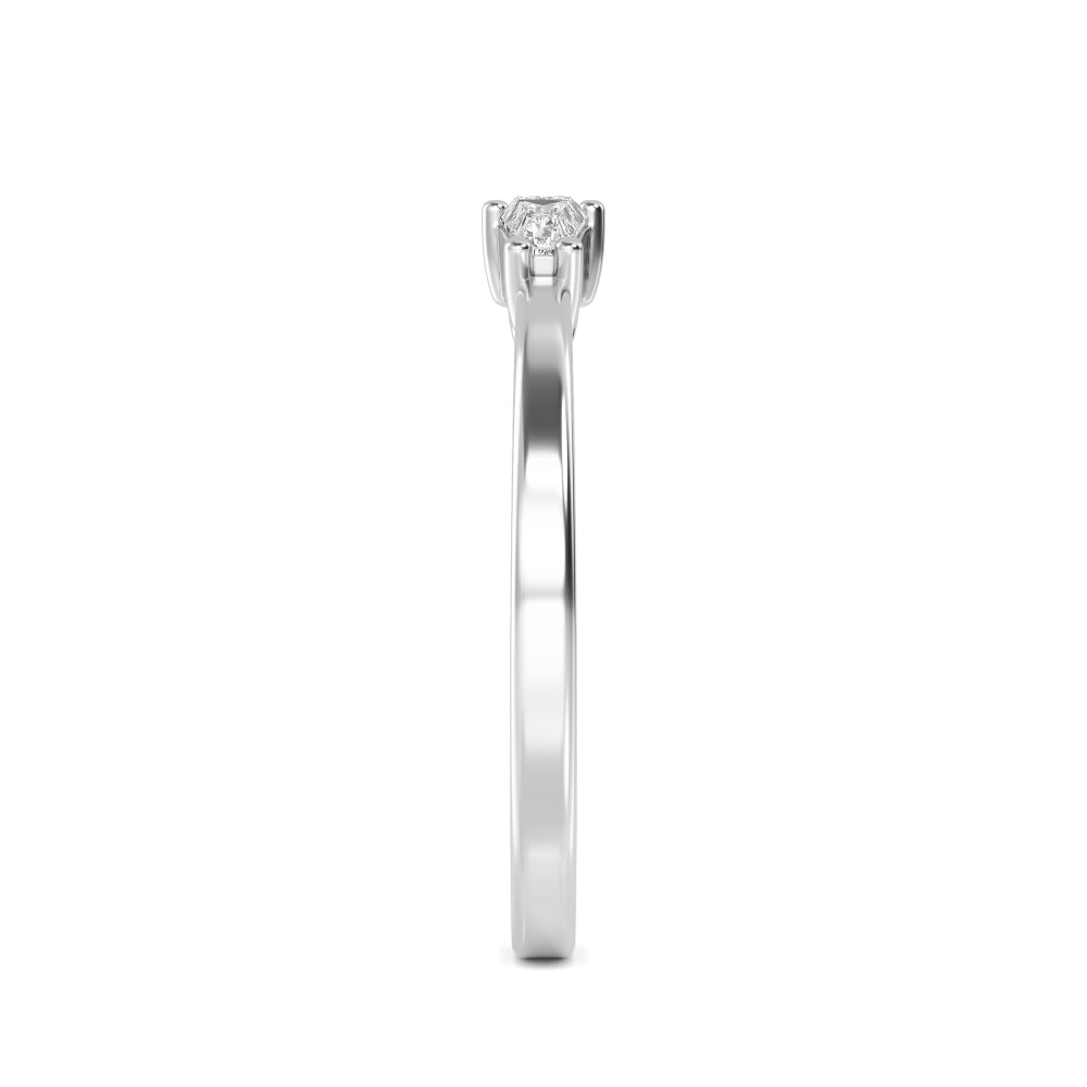 0.28ctw Tapered Baguette Cut Lab-Grown Diamond 2-Stone Stackable Band in 14k White Gold