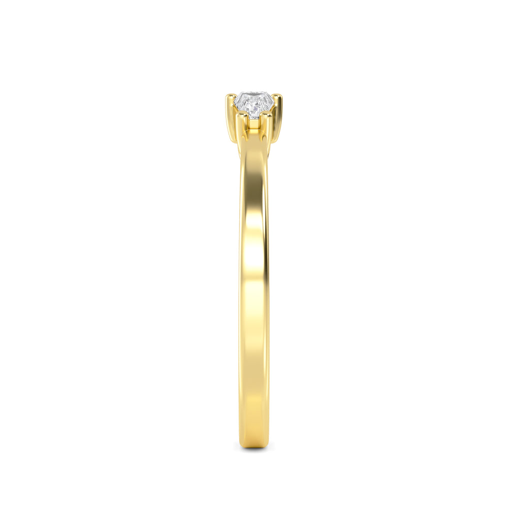 0.28ctw Tapered Baguette Cut Lab-Grown Diamond 2-Stone Stackable Band in 14k Yellow Gold