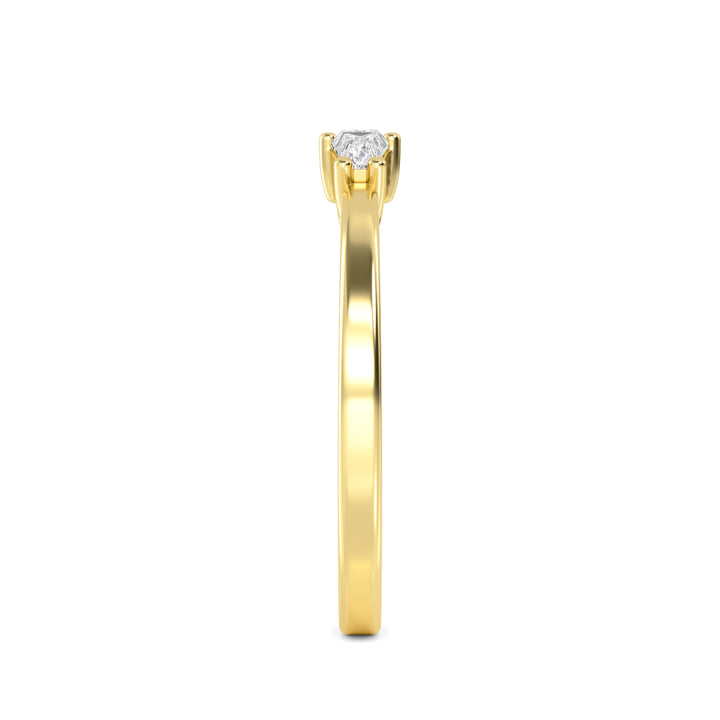 0.28ctw Tapered Baguette Cut Lab-Grown Diamond 2-Stone Stackable Band in 14k Yellow Gold