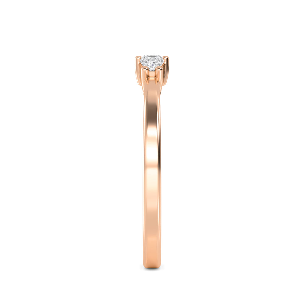 0.28ctw Tapered Baguette Cut Lab-Grown Diamond 2-Stone Stackable Band in 14k Rose Gold