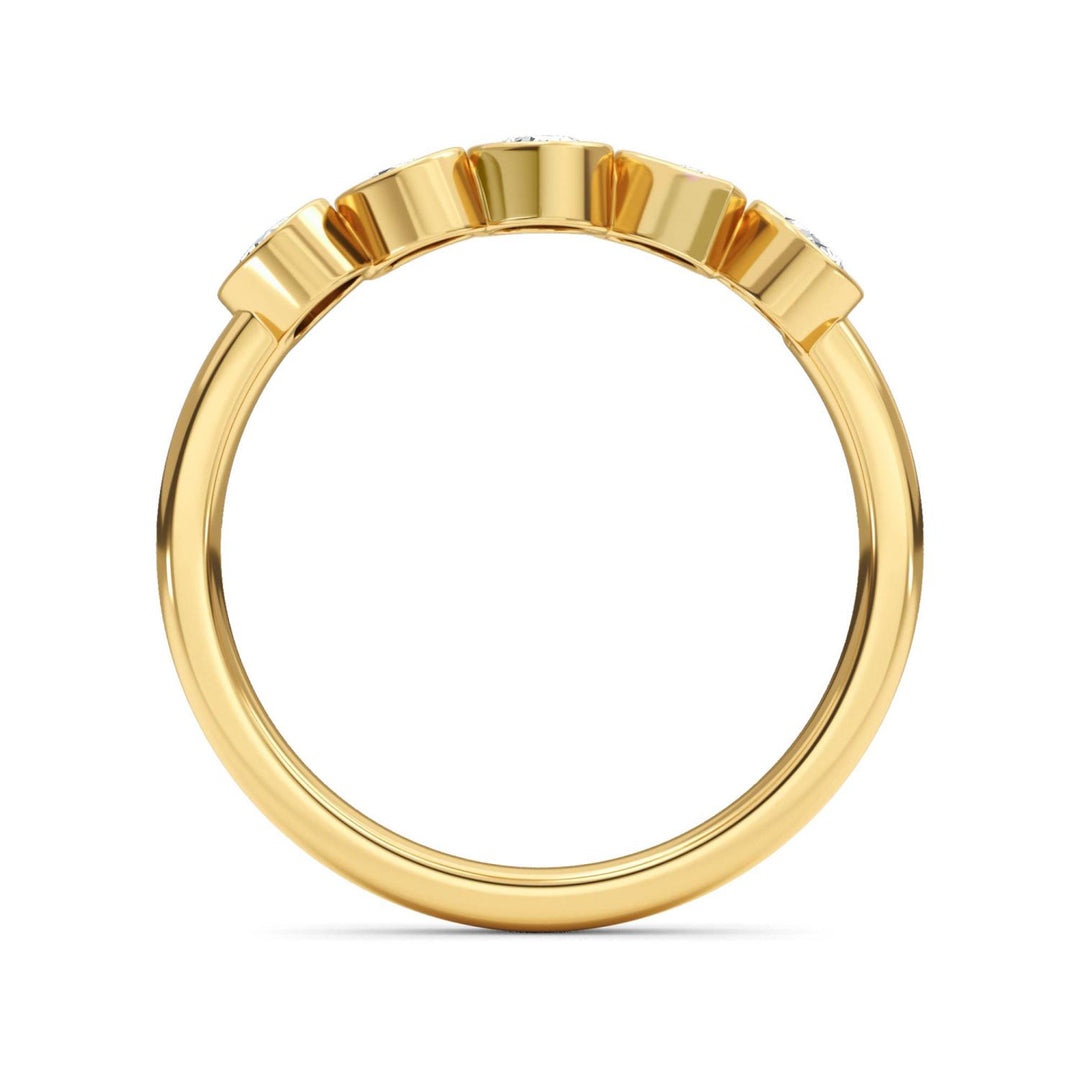 0.55ctw Alternating Oval and Pear Lab-Grown Diamond Bezel-Set Stackable Band in 14k Yellow Gold