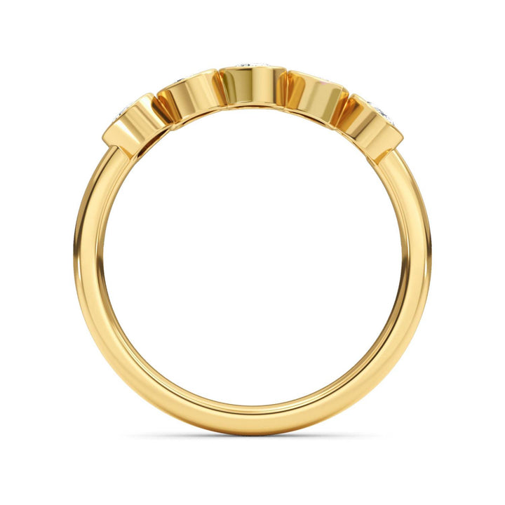 0.55ctw Alternating Oval and Pear Lab-Grown Diamond Bezel-Set Stackable Band in 14k Yellow Gold