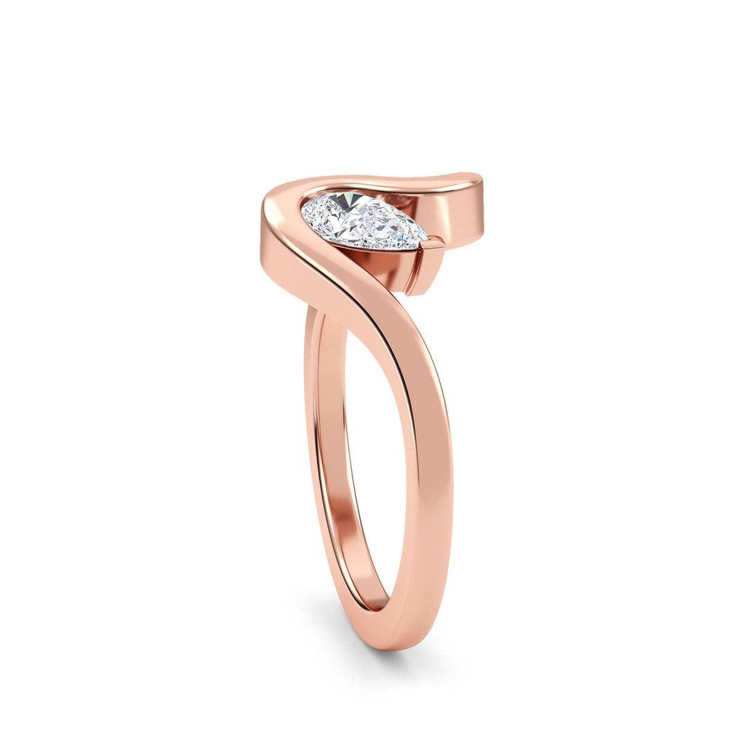 0.60ctw Pear & Round Brilliant Lab-Grown Diamond Two-Stone Ring in 14k Rose Gold