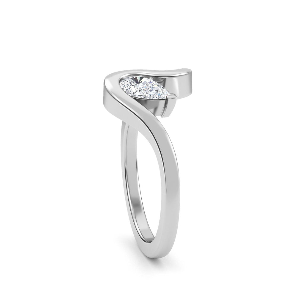 0.60ctw Pear & Round Brilliant Lab-Grown Diamond Two-Stone Ring in 14k White Gold