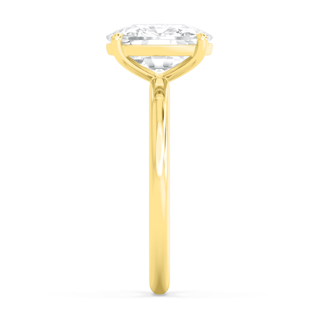 IGI Graded 3.08ct Cushion Cut Lab-Grown Diamond Solitaire Engagement Ring in 14k Yellow Gold