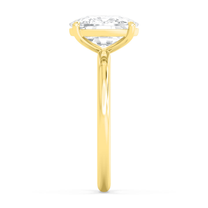 IGI Graded 3.08ct Cushion Cut Lab-Grown Diamond Solitaire Engagement Ring in 14k Yellow Gold