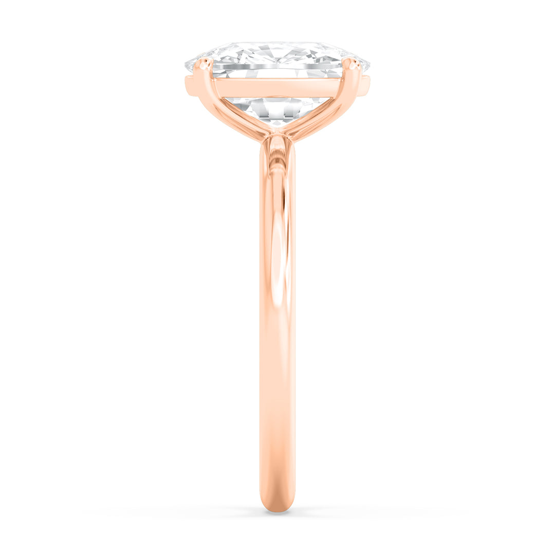 IGI Graded 3ct Cushion Cut Lab-Grown Diamond Solitaire Engagement Ring in 14k Rose Gold
