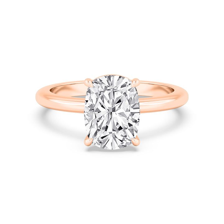 IGI Graded 3ct Cushion Cut Lab-Grown Diamond Solitaire Engagement Ring in 14k Rose Gold