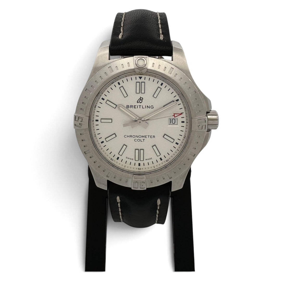 2018 Breitling Colt Chronograph 41mm Automatic Stainless Steel Leather Strap Watch