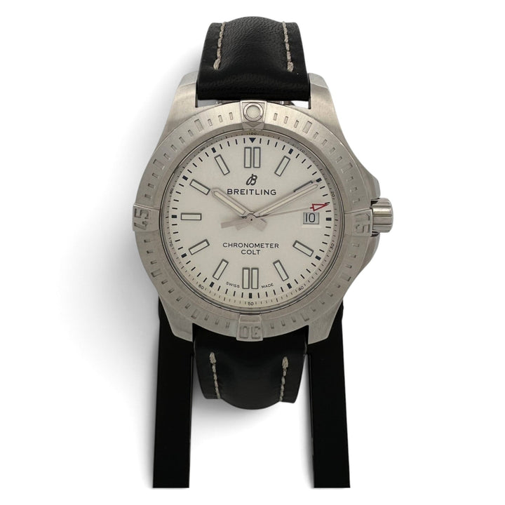 2018 Breitling Colt Chronograph 41mm Automatic Stainless Steel Leather Strap Watch