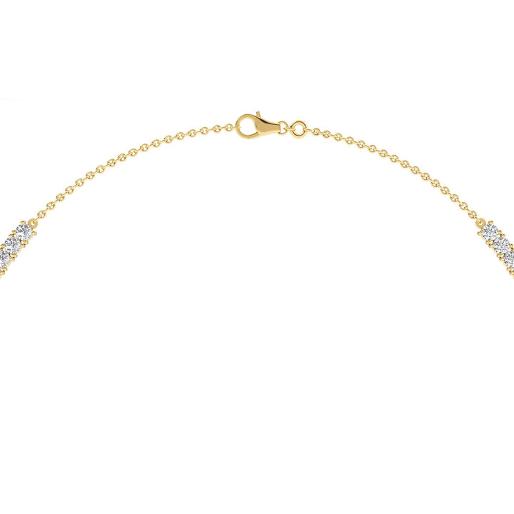 12.43ctw Round Brilliant Lab-Grown Diamond & Emerald Tennis Necklace in 14k Yellow Gold