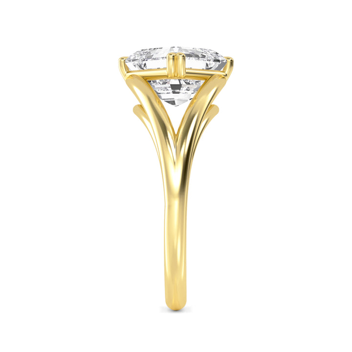 IGI Graded 4.00ct Asscher Cut Lab-Grown Diamond Solitaire Engagement Ring in 14k Yellow Gold