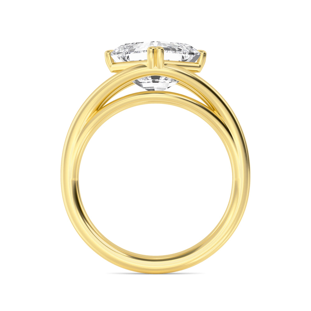 IGI Graded 4.00ct Asscher Cut Lab-Grown Diamond Solitaire Engagement Ring in 14k Yellow Gold