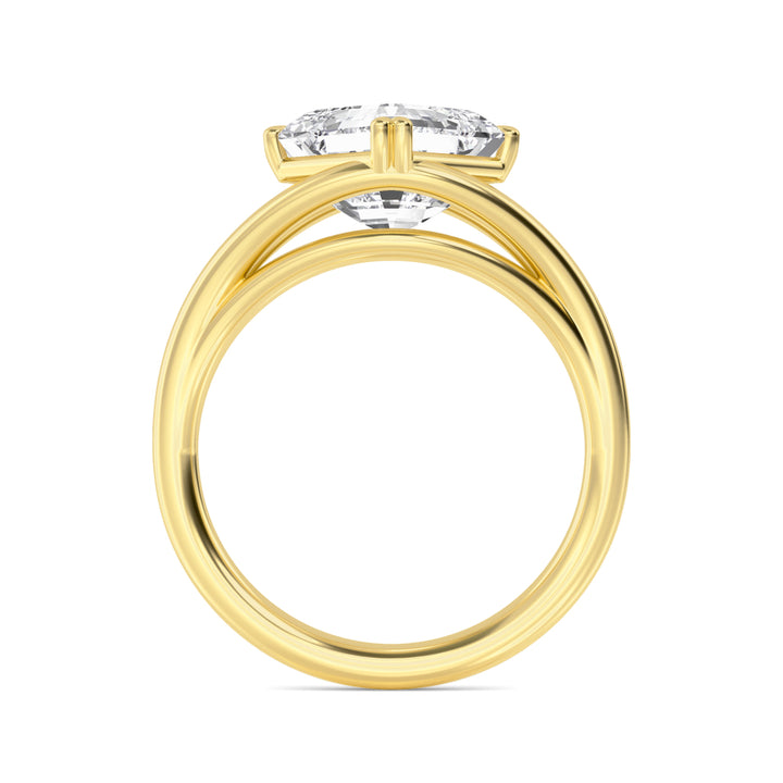 IGI Graded 4.00ct Asscher Cut Lab-Grown Diamond Solitaire Engagement Ring in 14k Yellow Gold